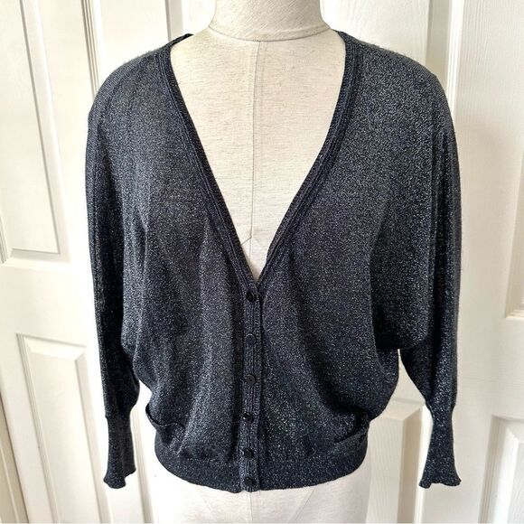 Free People black glitter button cardigan - Picture 11 of 13